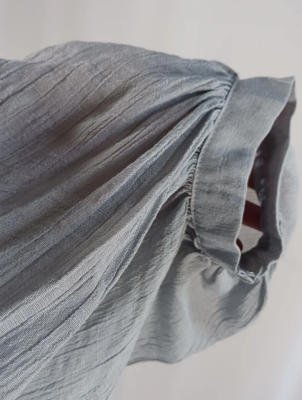 Embroidered Balloon Sleeve Dress Smocked Mini Flowy Floral Rayon Red Gray Size S - Picture 4 of 14